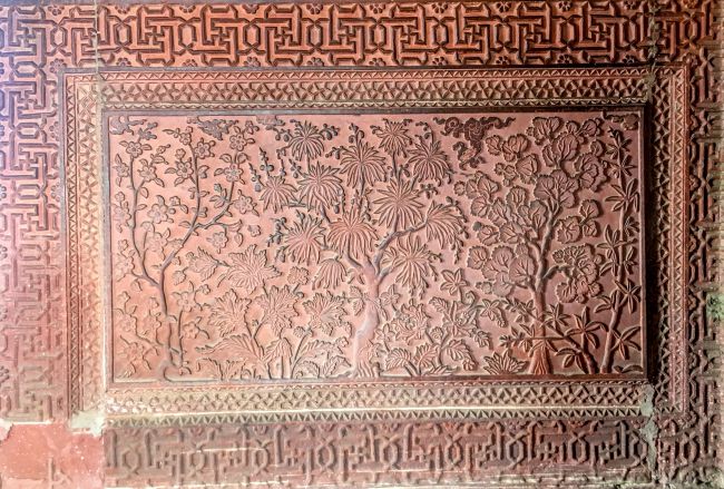 intricately carved panels inside the Ruqayya Begums's Palace intricately carved panels inside the Ruqayya Begums's Palace