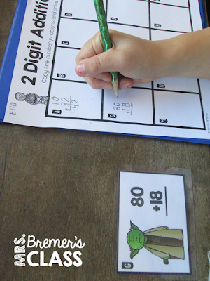 FREE two digit addition Write the Room or Scoot activity