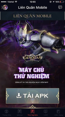 Tải liên quân mobile bản thử nghiệm Tải liên quân mobile bản thử nghiệm