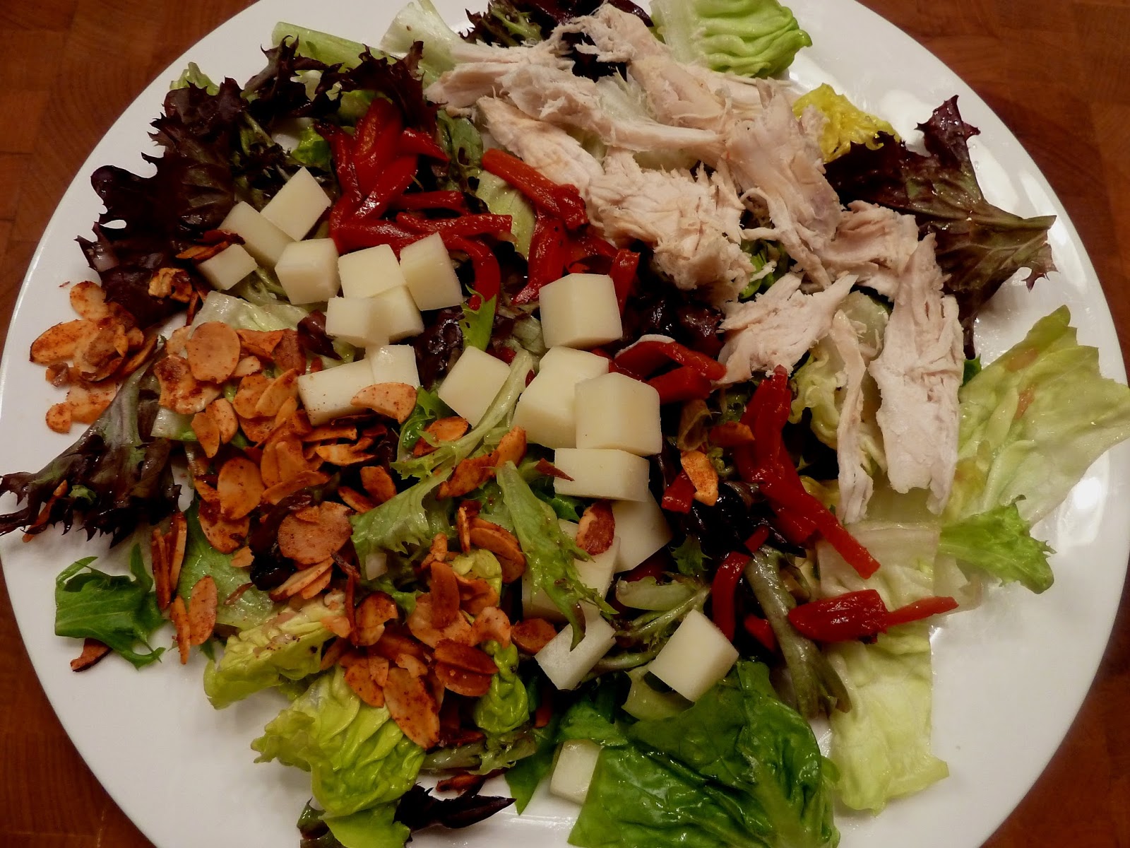 Cracked Pepper Spanish Chicken Salad with Manchego and Smoky Almonds