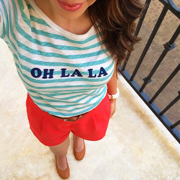 Top: J.Crew | Shorts: Forever 21 | Shoes: Tory Burch | Watch: Michele