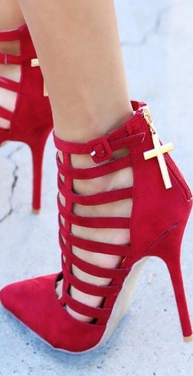 Fabulous red strapped heels | Just pretty accessories