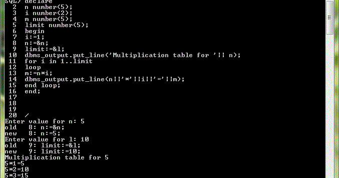 Programming Wala: Codes and Tutorials: PL SQL program to print ...