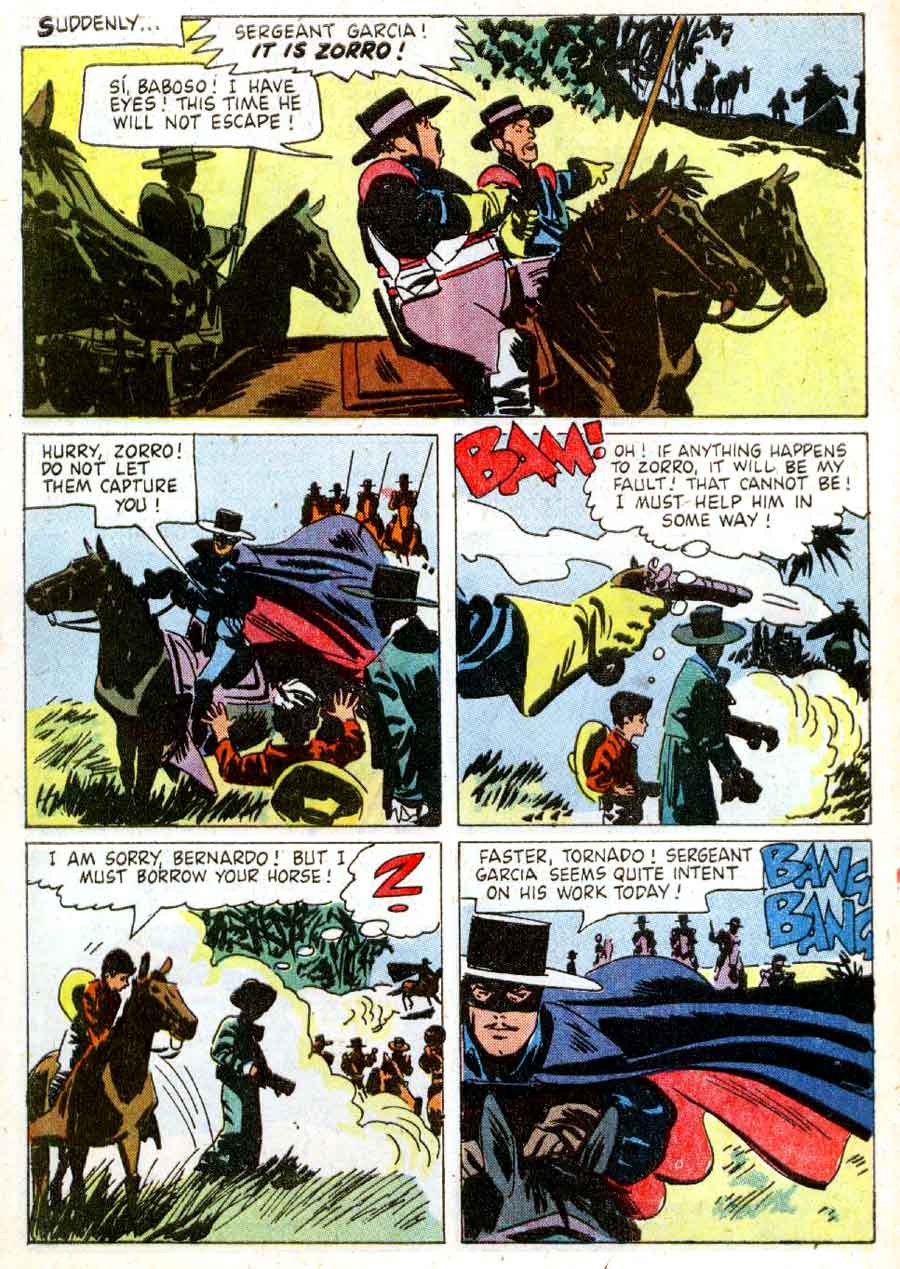 Zorro / Four Color Comics #933 golden age 1950s dell comic book page art by Alex Toth