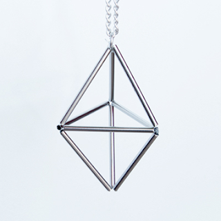 How to make a geometric tube bead necklace DIY geometric prism necklace