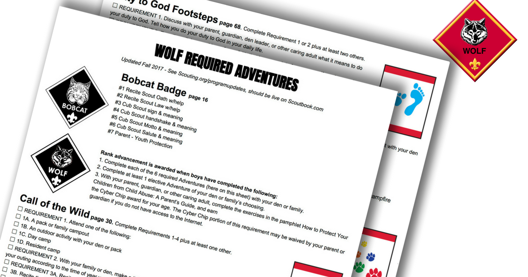 cub scout camping checklist