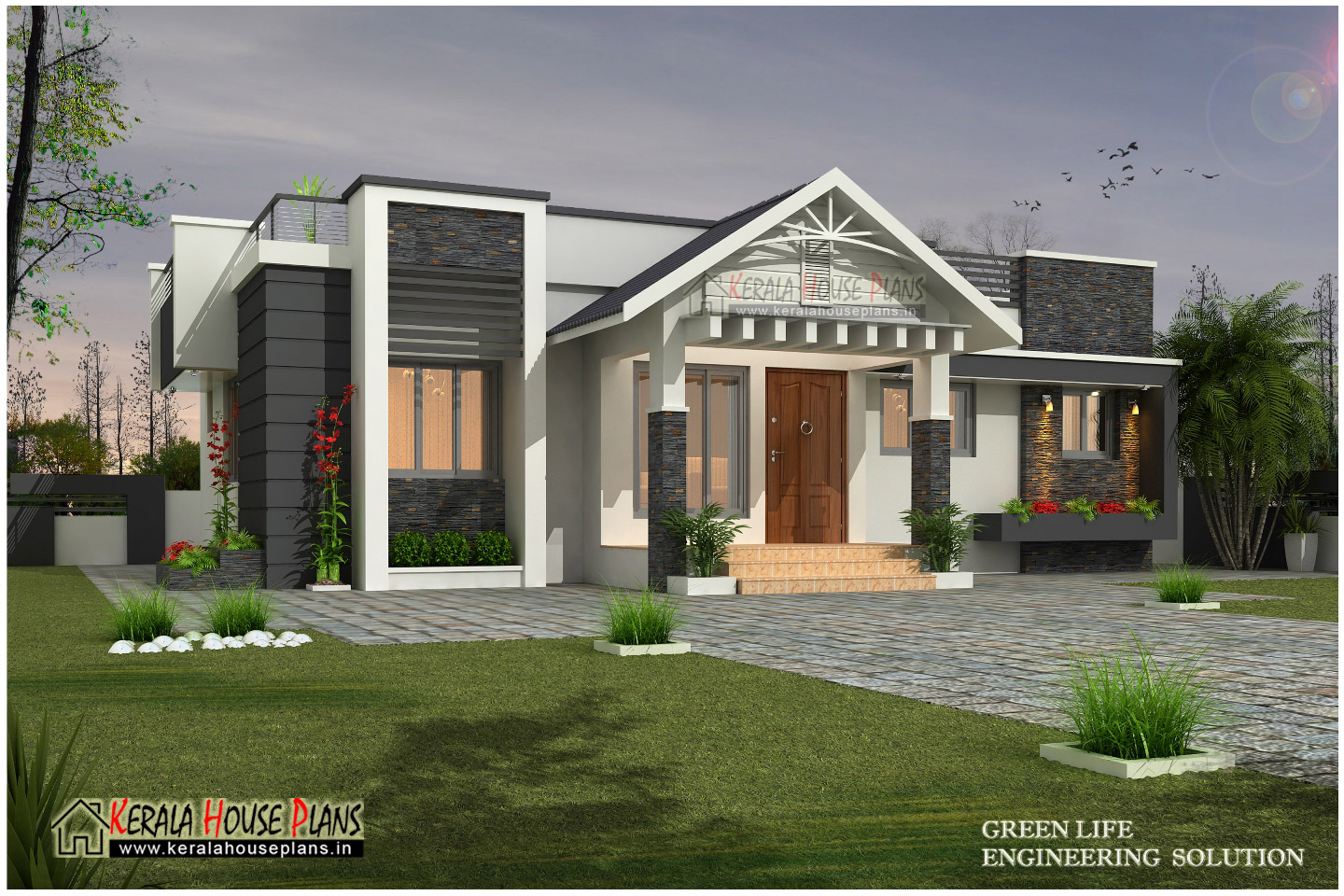 Beautiful modern single floor house design