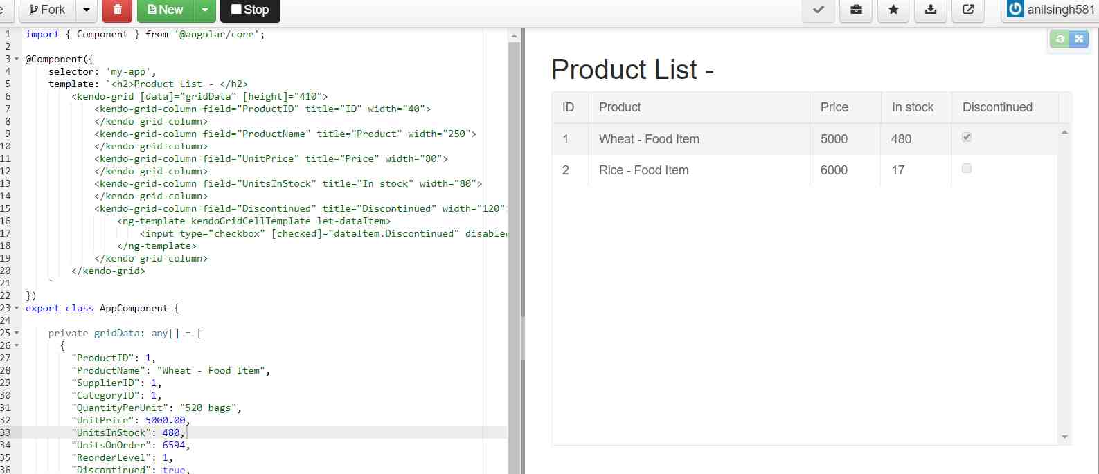 Progress Kendo Angular Charts