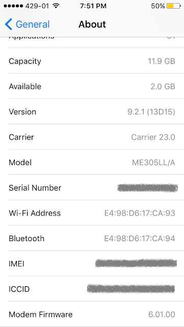 IMEI and serial numbers are available in Settings >> General >> About.