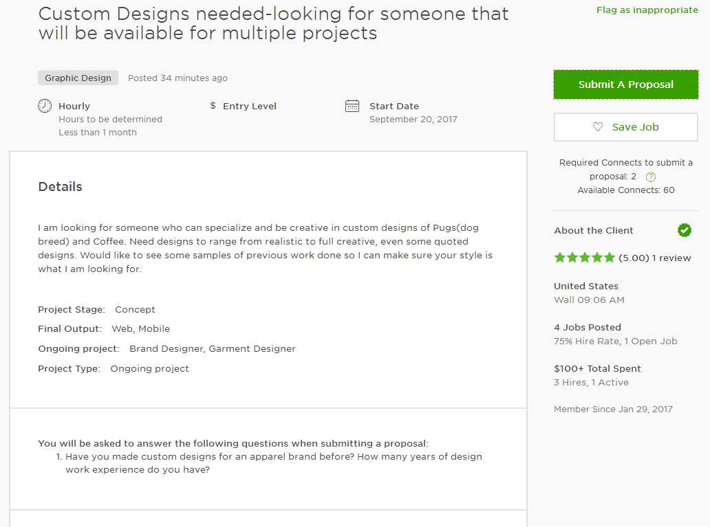 Graphic Design Cover Letter Upwork June 2021