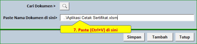 Cara Mengaktifkan Link Dokumen Aplikasi Excel Agenda dan Arsip Surat versi 2