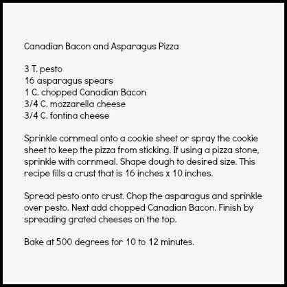 Different Decades: Canadian Bacon and Asparagus Pizza