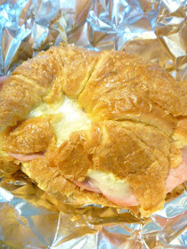 Food to Go:  Spicy Hot Ham & Swiss Croissants - Steamy hot sandwiches fresh from the oven that are so mouthwatering, and travel like a dream! Slice of Southern
