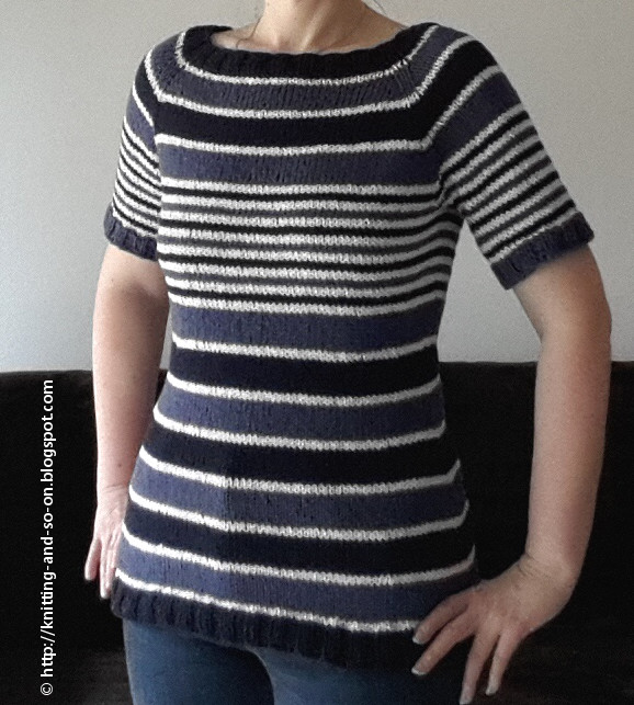 Knitting and so on Tips to Knit A Striped TopDown Sweater without A