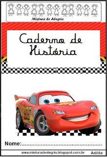 mcqueen Capa para caderno história Mcqueen