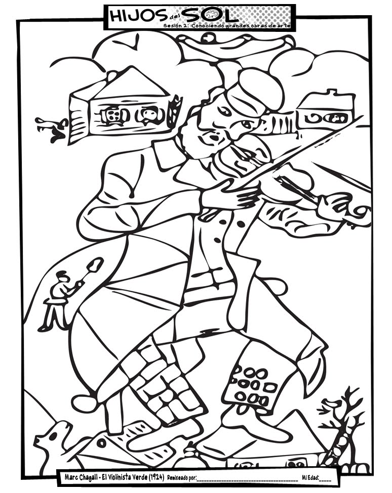 Marc Chagall Coloring Sheet Coloring Coloring Pages