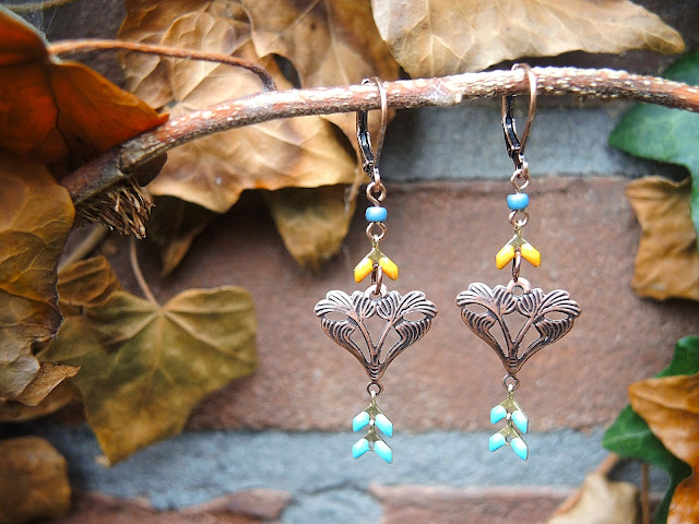 diy oorbellen 'wegwijzer'/earrings 'signpost'