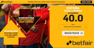 betfair supercuota España gana a Bosnia 18 noviembre betfair supercuota España gana a Bosnia 18 noviembre