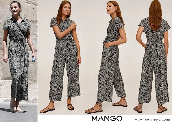 Queen Letizia wore Mango Bow-detail jumpsuit