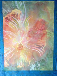 fluid masking painting using wrap plastic expression seamless abstract flower