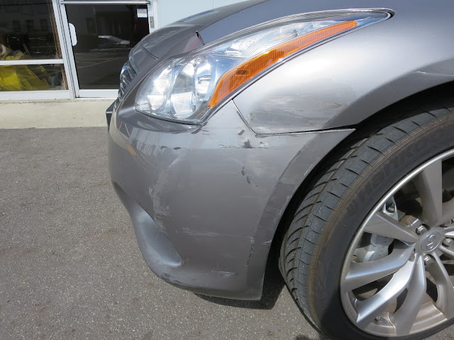 Collision damage before repair at Almost Everything Auto Body