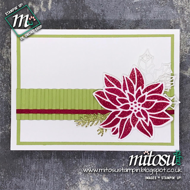 Stampin' Up! Detailed Poinsettia Thinlits Die Card Idea for Creating Kindness Blog Hop from Mitosu Crafts UK Stampin' Up! Detailed Poinsettia Thinlits Die Card Idea. Order cardmaking supplies from Mitosu Crafts UK Online Shop