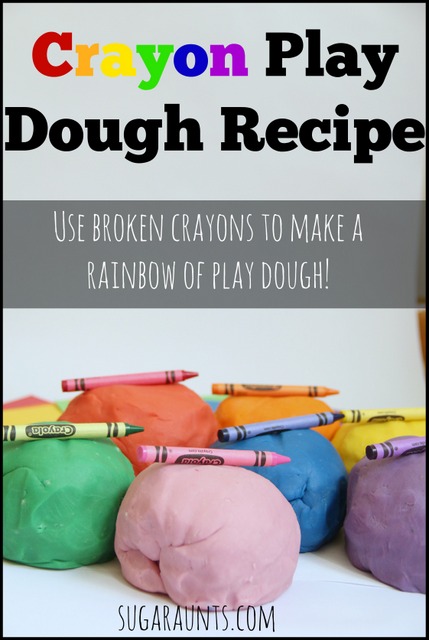 Use broken crayon pieces to make crayon play dough. Use broken crayon pieces to make crayon play dough.