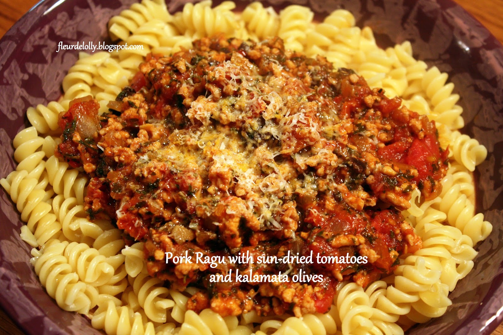 Fleur de Lolly Pork Ragu with sun dried tomatoes and kalamata olives