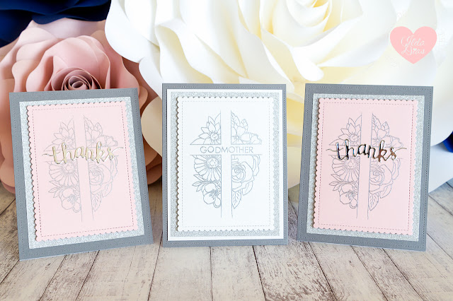 Floral Cross Religious Thank You Cards by ilovedoingallthingscrafty