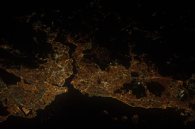 Satellite photo of the Istanbul area in Turkey as seen from space
