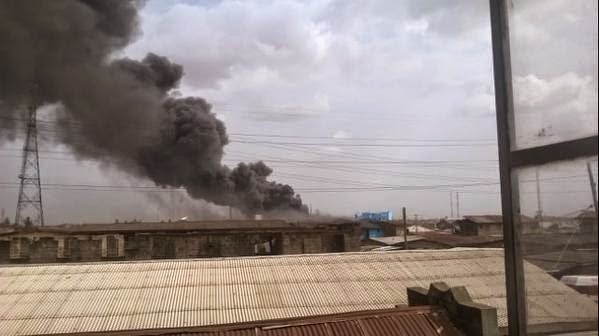 PHOTOS: Fire Razed Fine Coat Paint Factory in Lagos | SpyNaijaNews