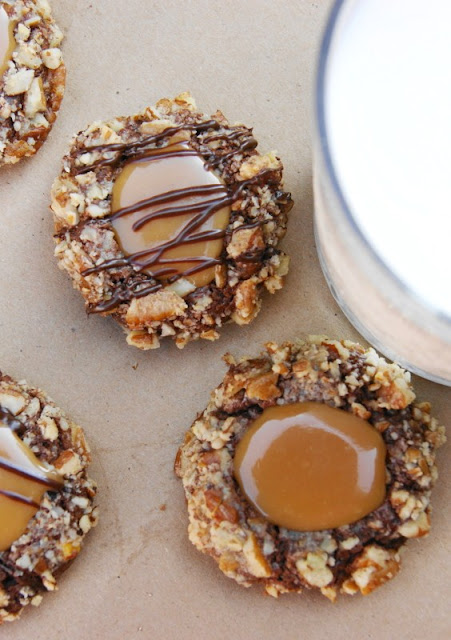 Turtle Cookies with Caramel Middles image