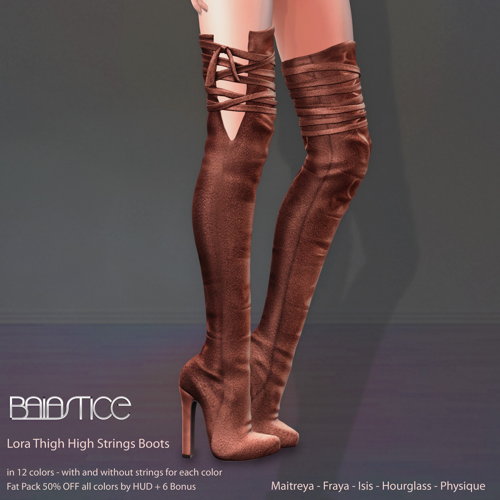 thigh high string boots