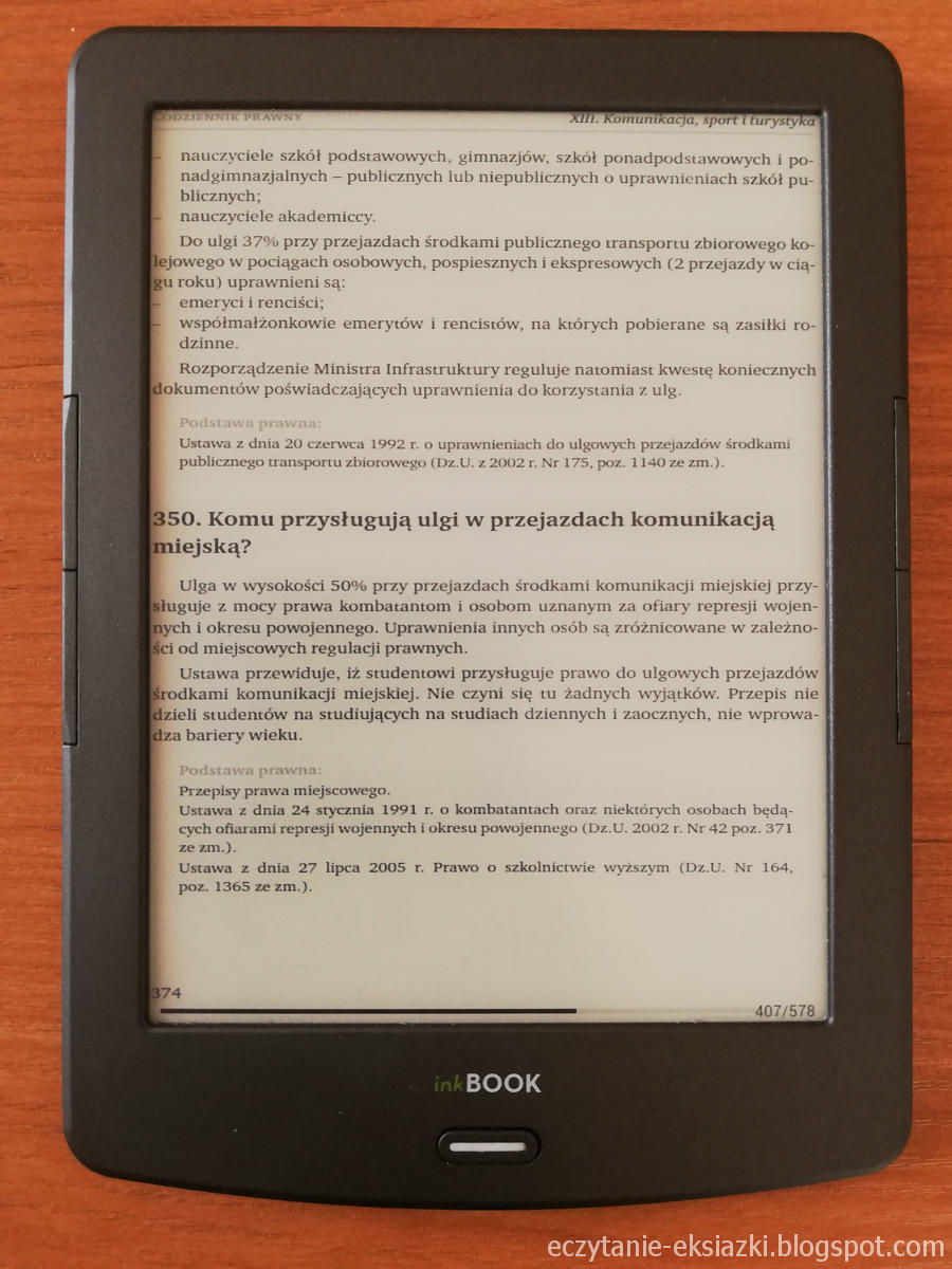 Strona pliku PDF na InkBOOK Classic 2 po automatycznym przycięciu marginesów