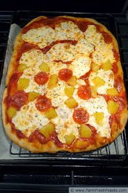 Sweet caramelized orange chunks and spicy pepperoni liven up this pizza.
