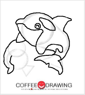 สอนเด็ก วาดตัวการ์ตูนรูปวาฬเพชฌฆาต step 19