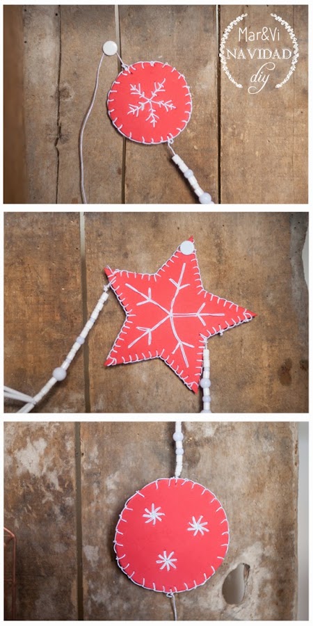 Adornos navideños de goma eva