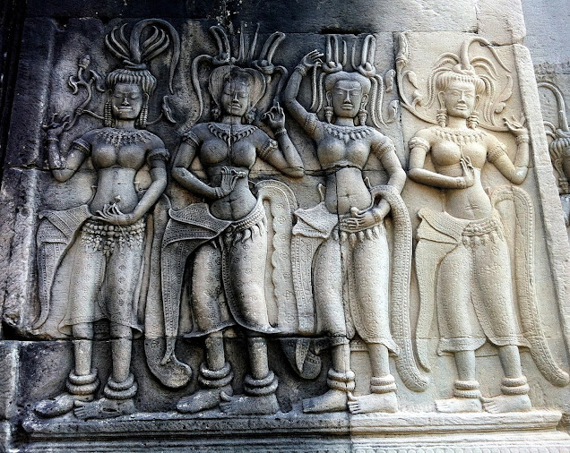 Bas relief at Angkor Wat Temple, Siem Reap, Cambodia