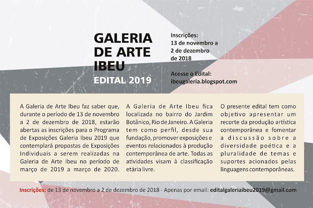 Flyer Edital GaleriaIbeu 2019 email EDITAL | Programa de Exposições Galeria Ibeu 2019 - Inscrições abertas