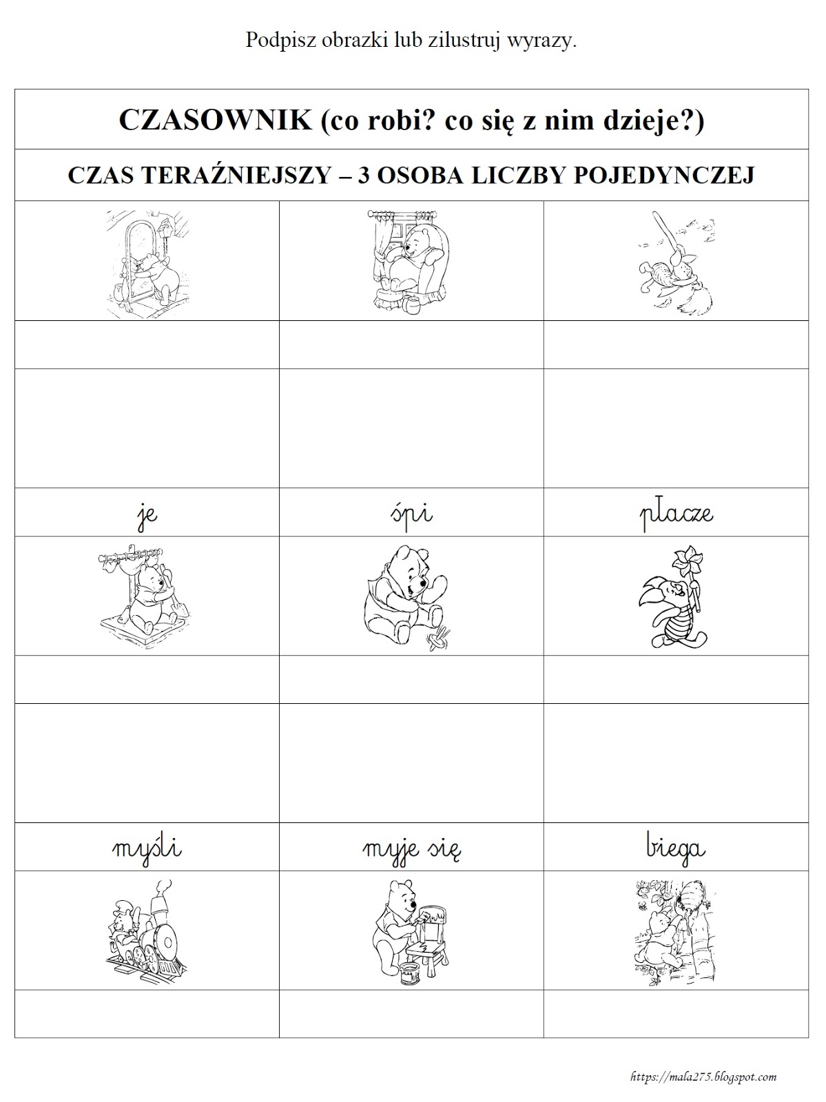 Czasownik Karty Pracy Klasa 3 BLOG EDUKACYJNY DLA DZIECI: CZASOWNIK - KARTY PRACY