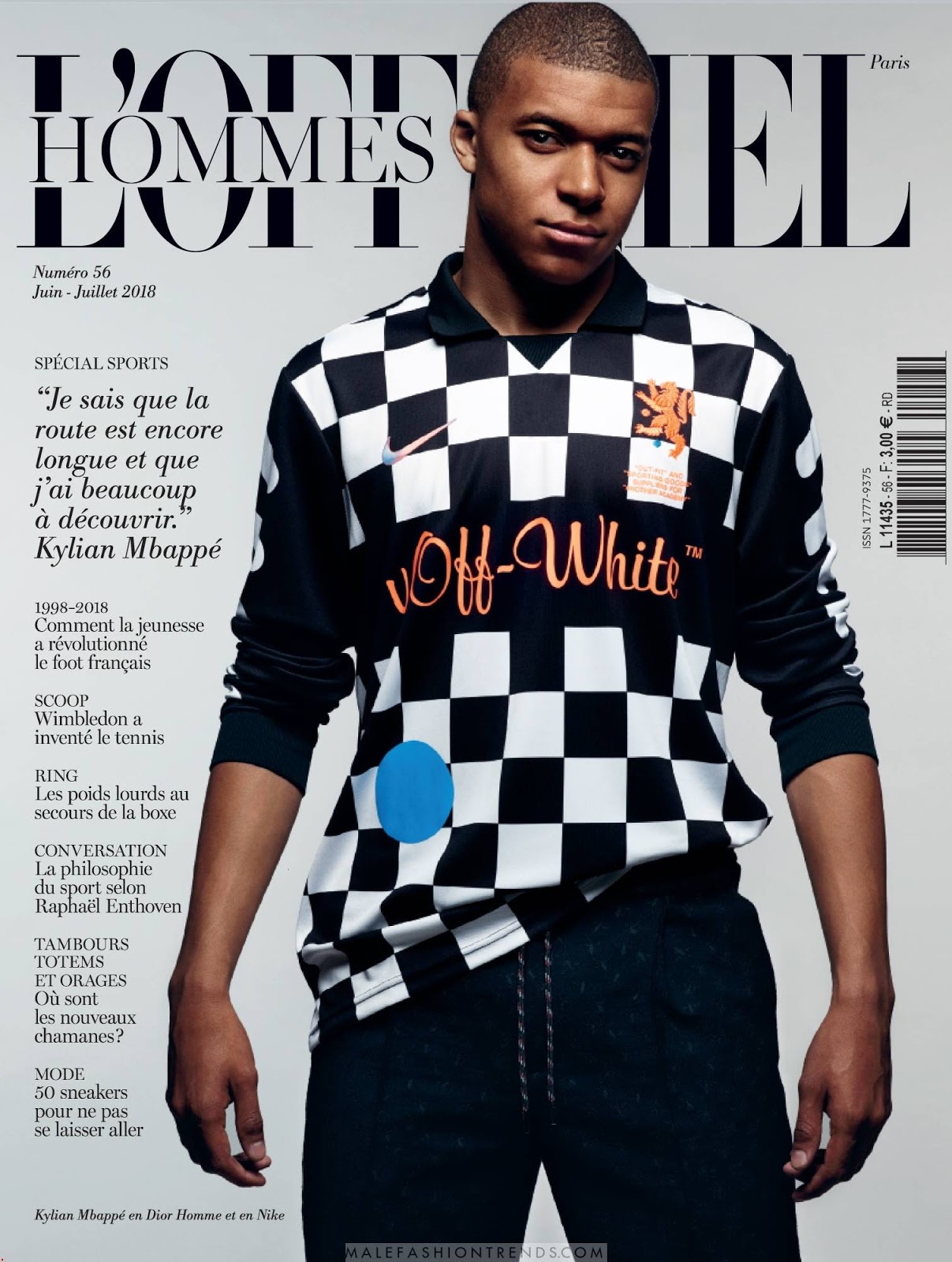 Kylian Mbappé para L'Officiel Hommes Paris por Satoshi Saïsuka