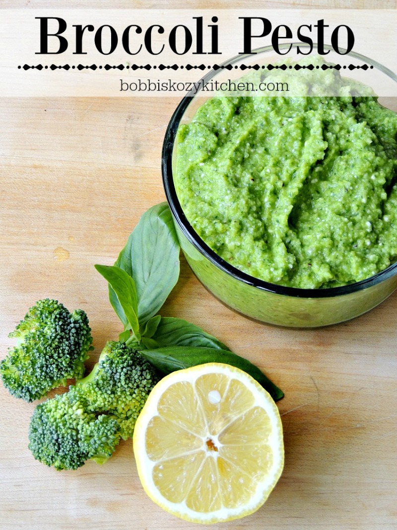Broccoli Pesto - Switch up your normal pesto routine by giving this lovely broccoli pesto a try. From www.bobbiskozykitchen.com