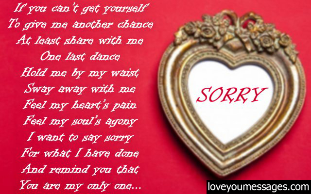 apology messages to a lover - I am sorry messages - Love You Messages