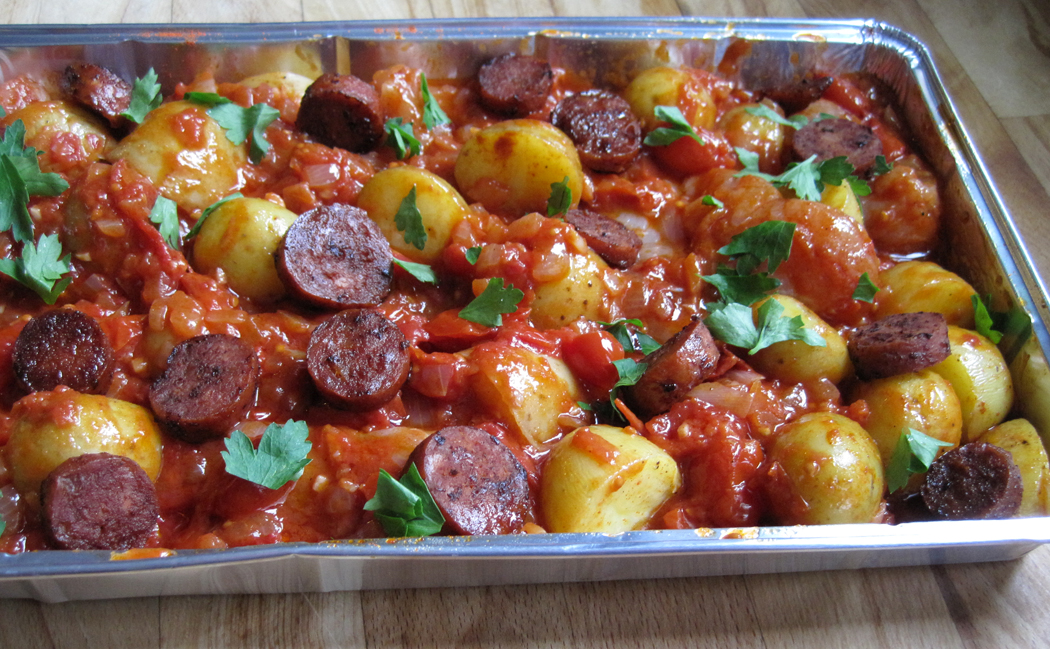 Patatas Bravas with Chicken and Chorizo A Glug of Oil