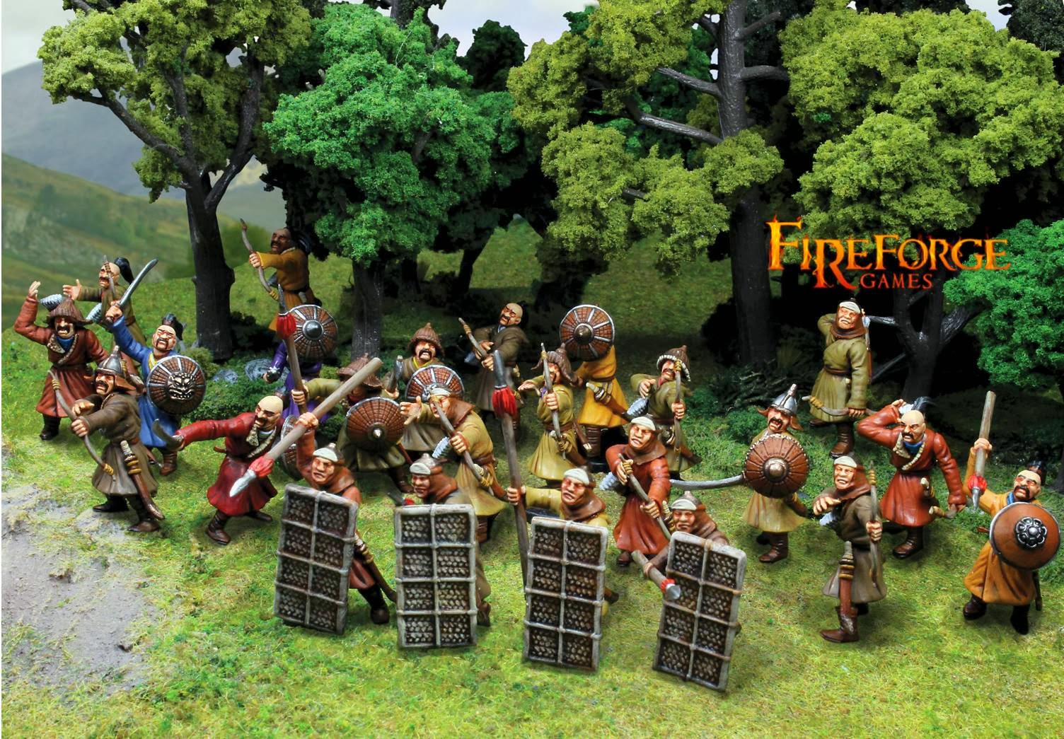 Battle model. Миниатюра 28 мм Fireforge. Fireforge Miniatures Teutonic. Варгеймы Монголы. Fireforge games.