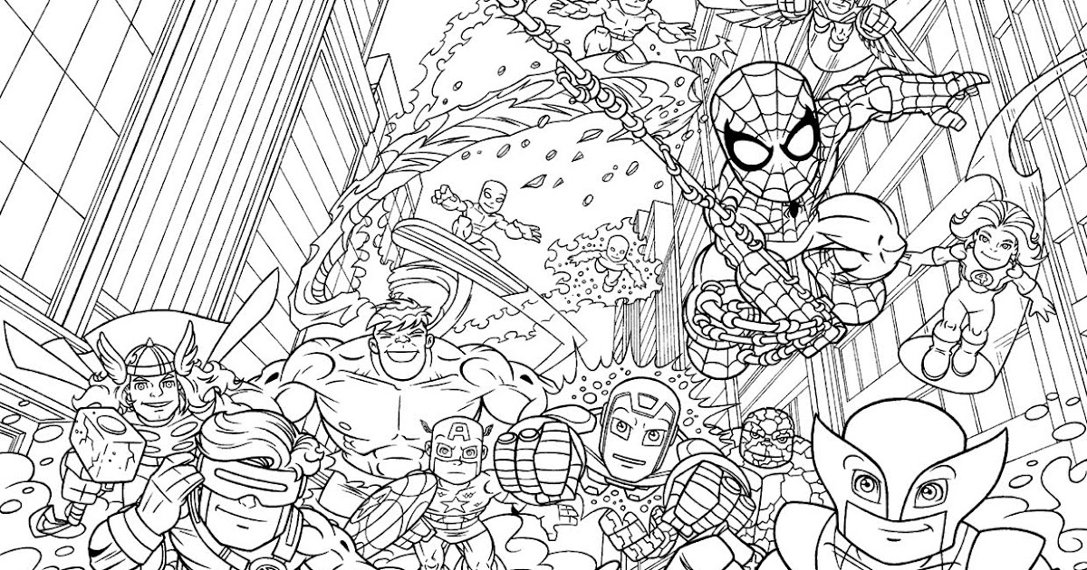 Marvel Coloring Pages Super Hero Squad Marvel Superhero Coloring Pages
