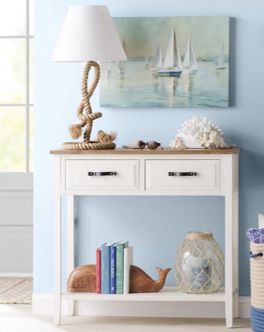 Coastal Display Ideas and Vignettes for Console Tables