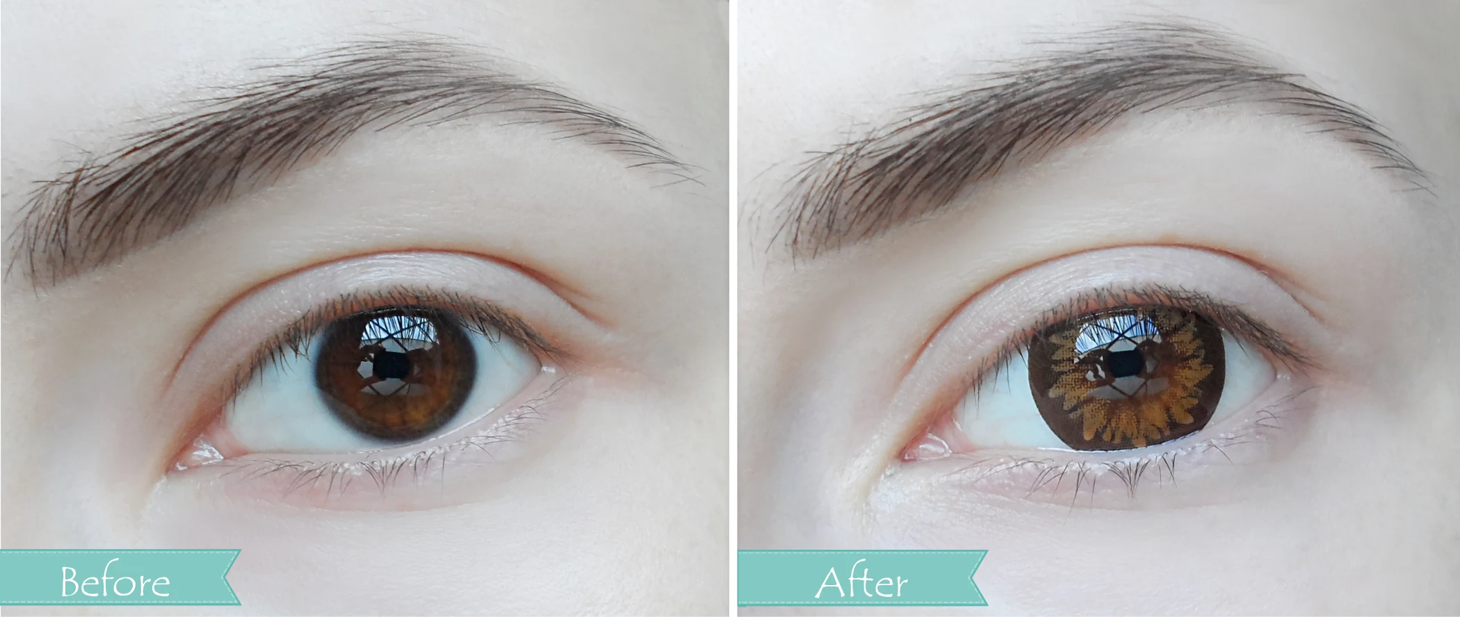a big anime eye makeup look with eye-enlarging circle lenses, pictures and review by blogger