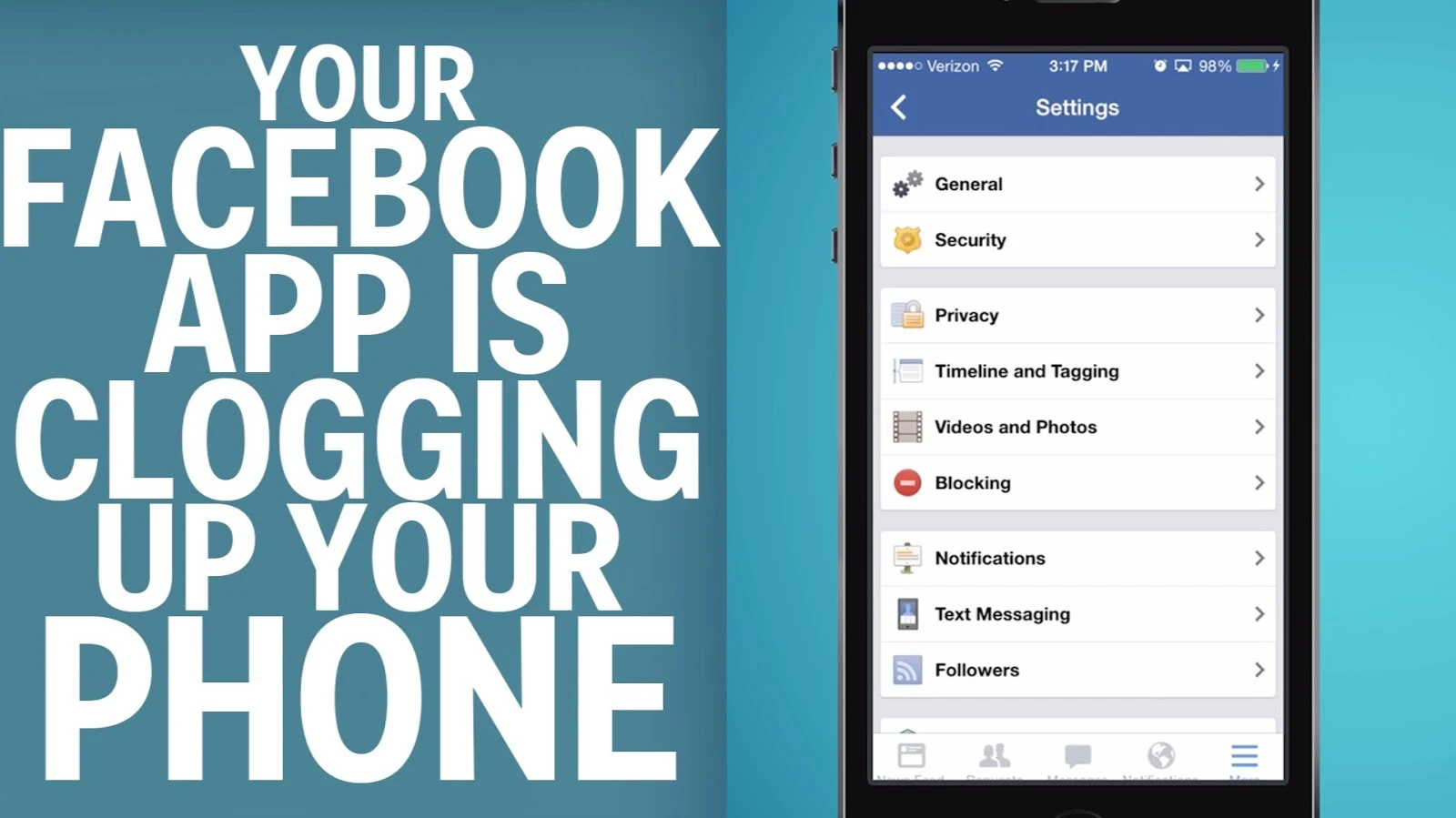 Your Facebook App Is Clogging Up Your Phone [video]