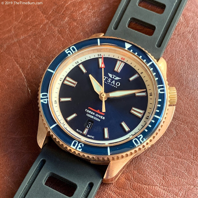 Tsao Baltimore Torsk-Diver bronze, blue dial, sapphire bezel